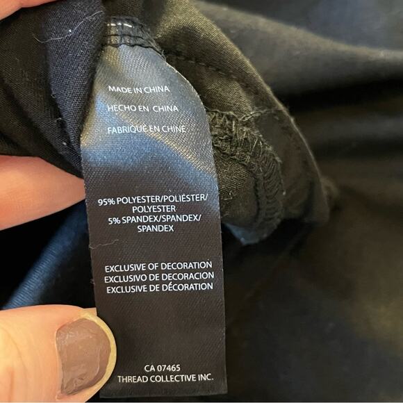 BEBE mesh sleeve sporty bling embellished logo black athletic stripe XL - Picture 5 of 8